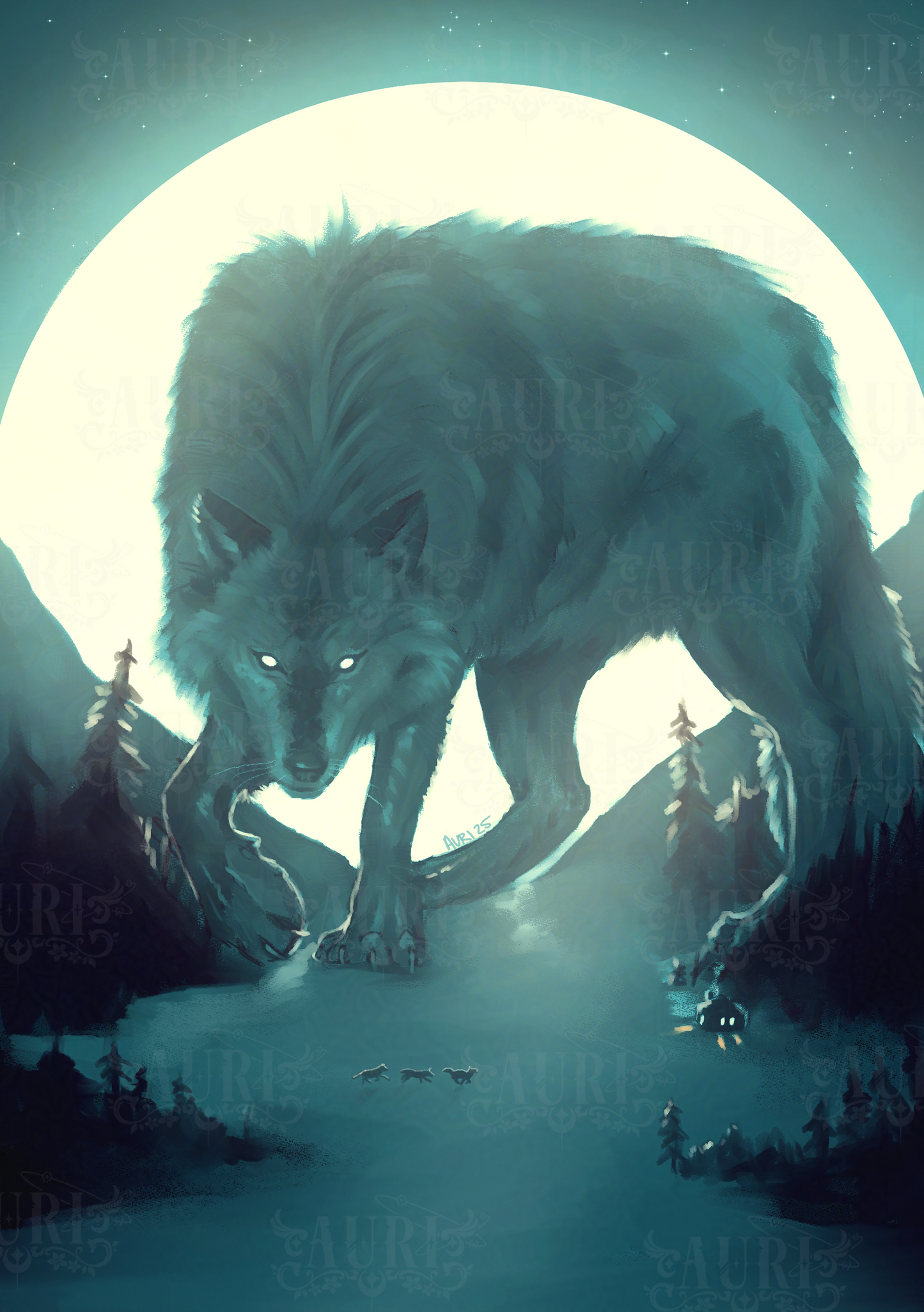 Moonlit Guardian Poster by Auri