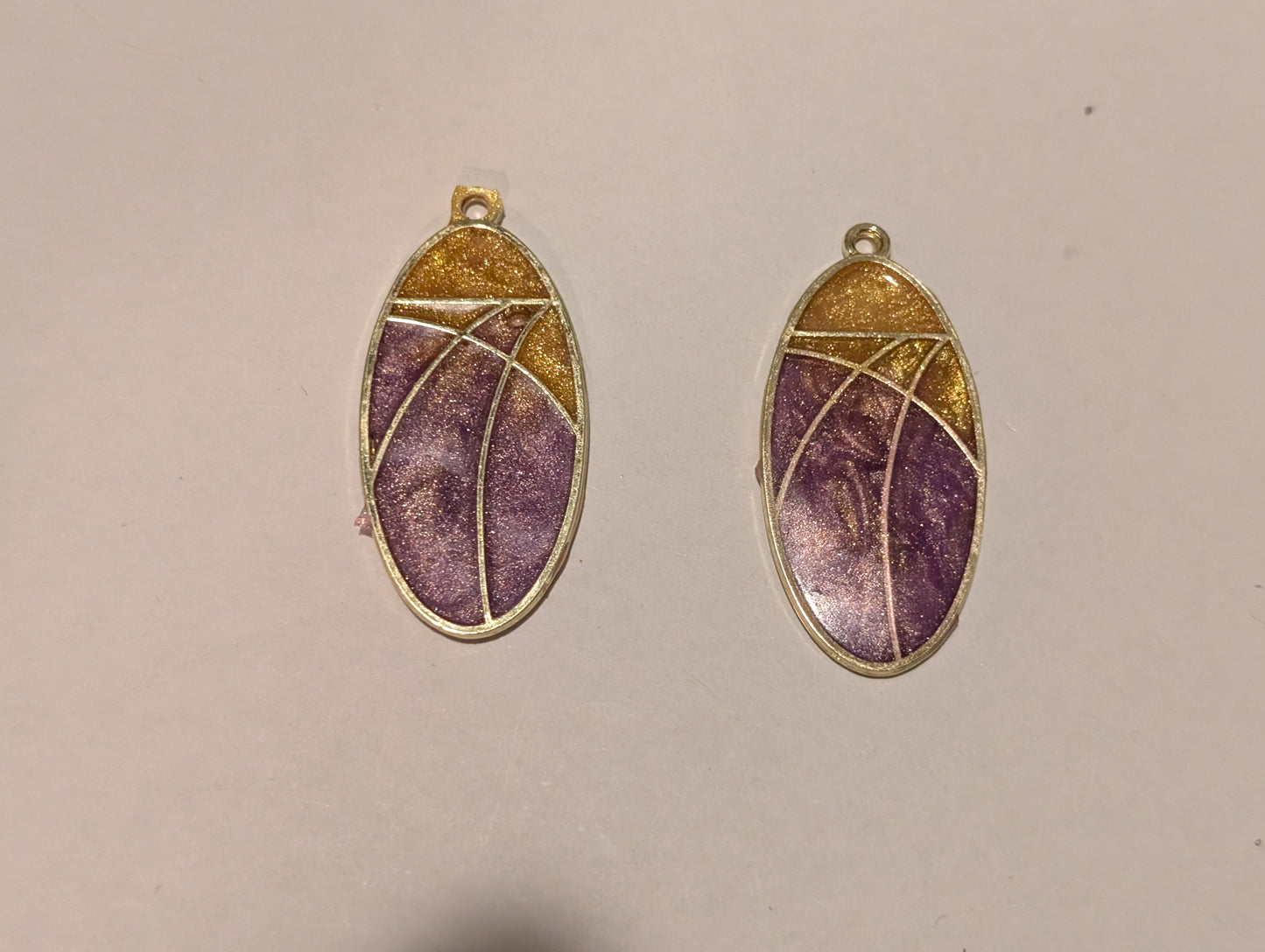 Stained Glass Resin Charm Pair A