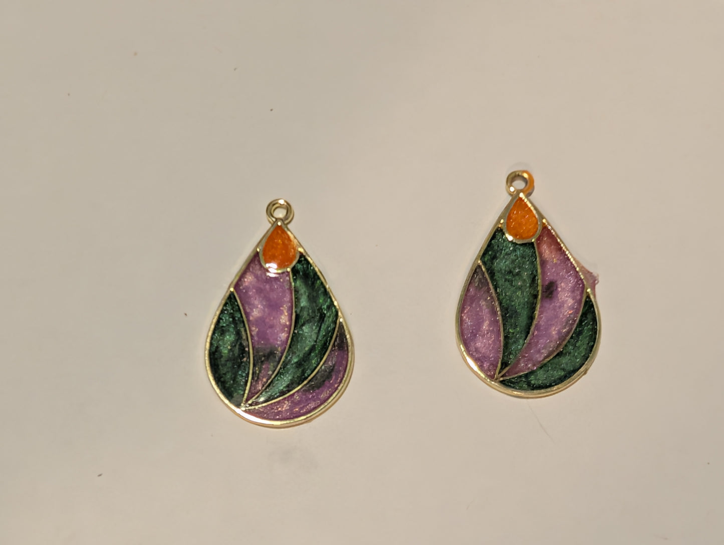 Stained Glass Resin Charm Pair F