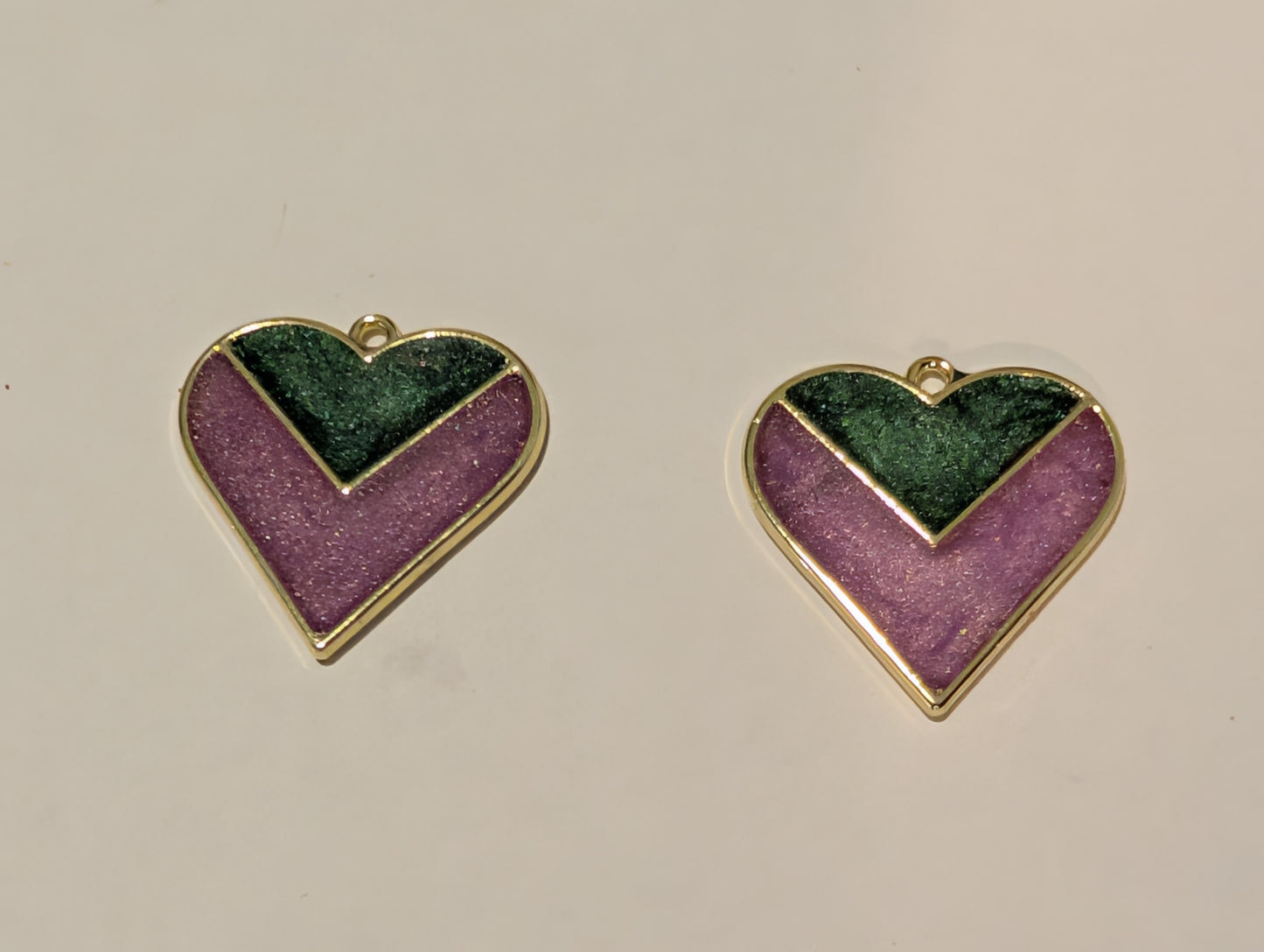 Stained Glass Resin Charm Pair N