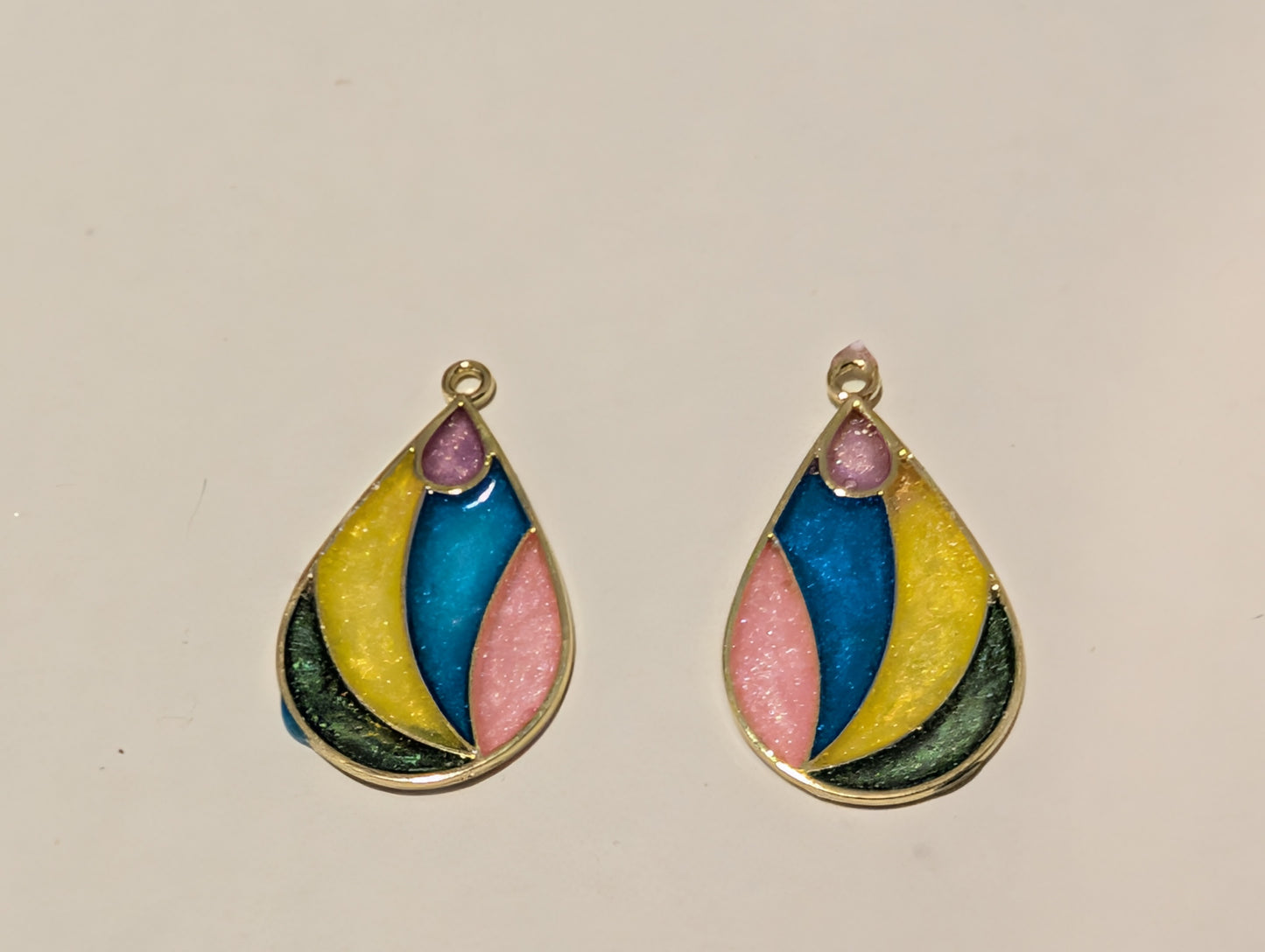 Stained Glass Resin Charm Pair X