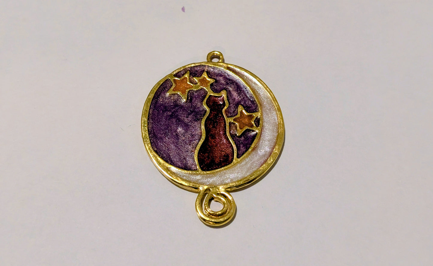 Cat & Moon Resin Charm E