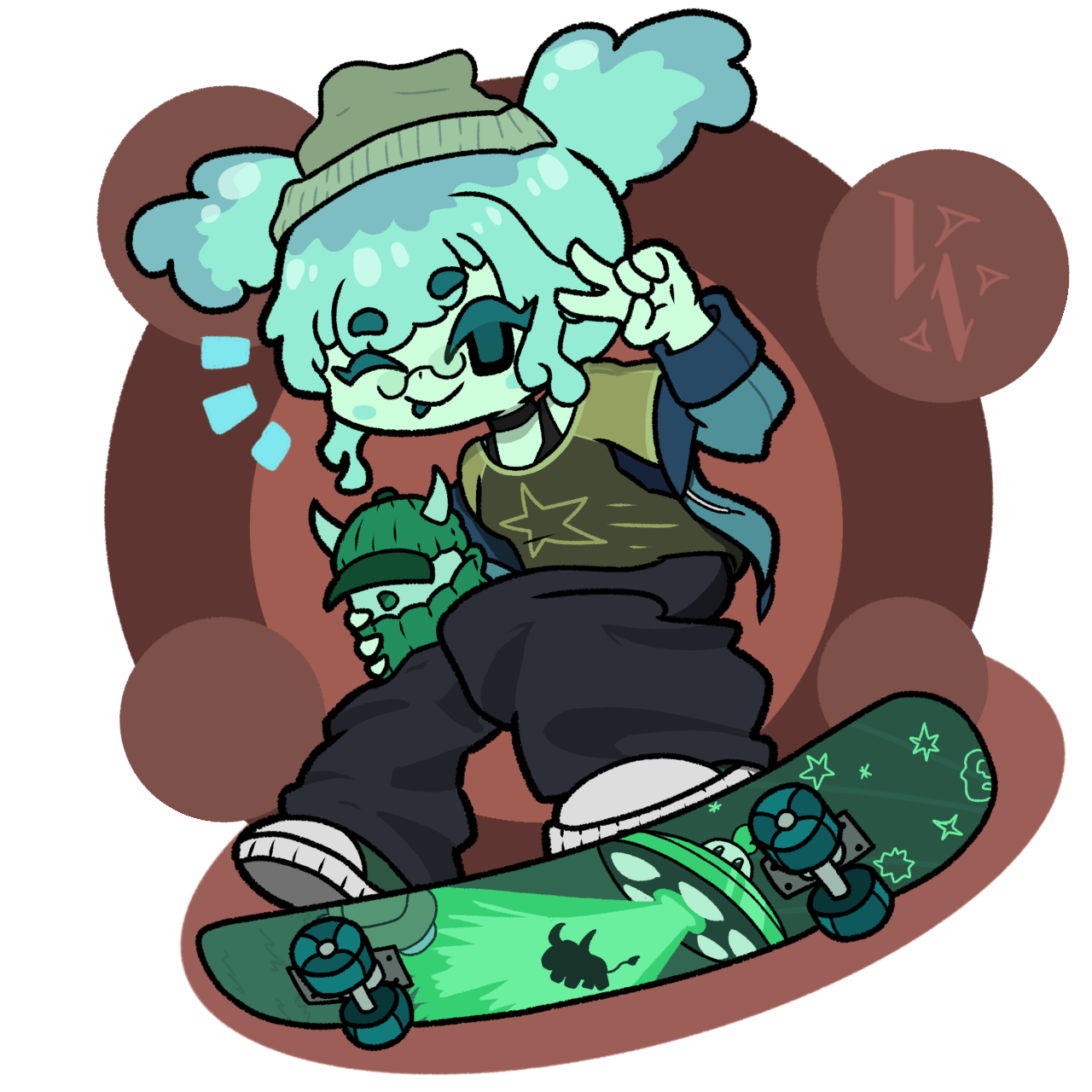 Skater Pia Sticker