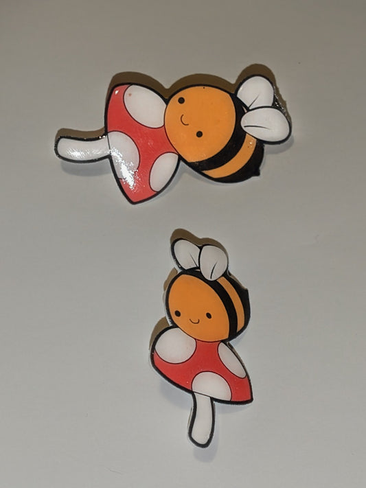 Bee & Mushroom Pin