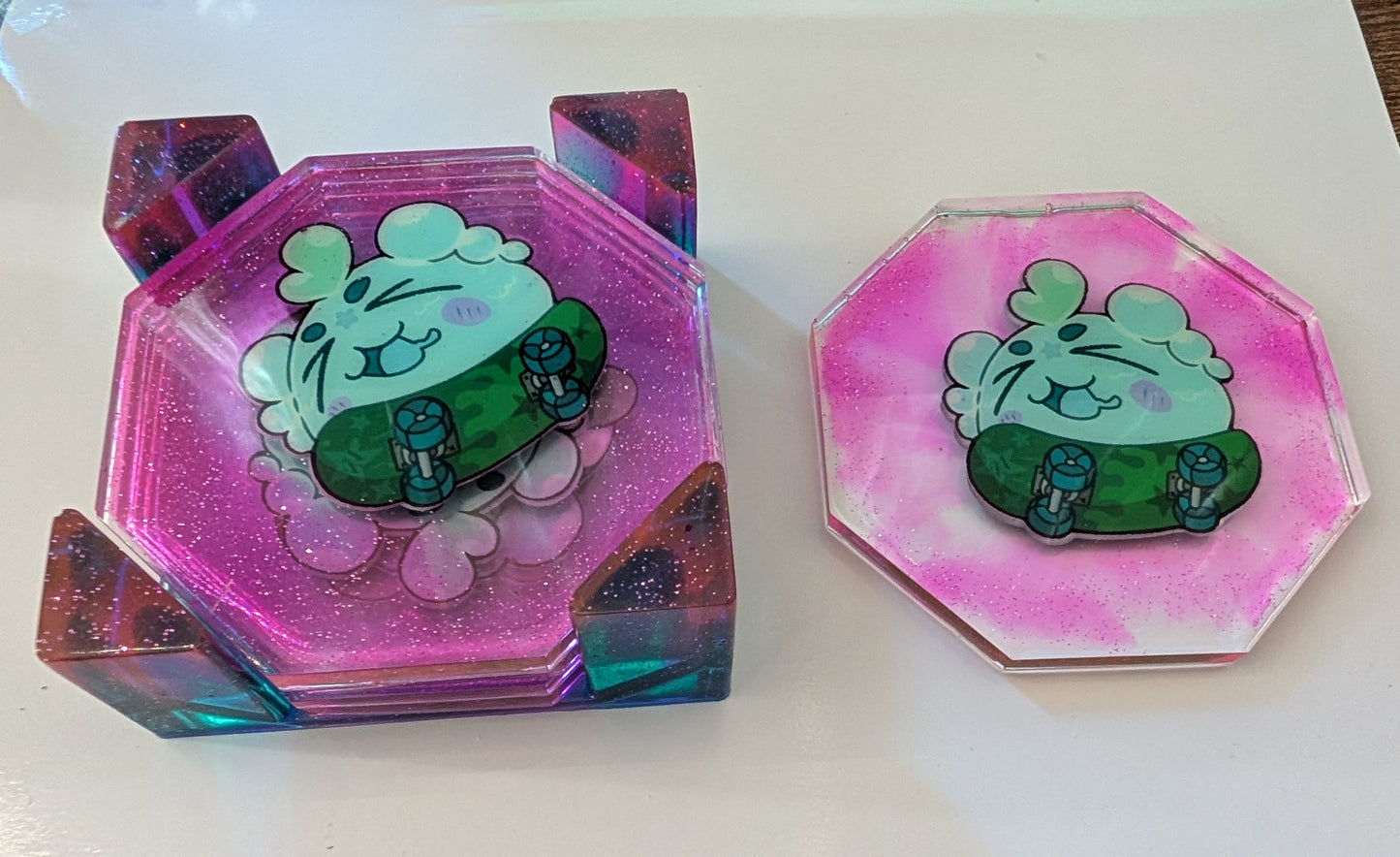 Pia Slime Skater Resin Coasters