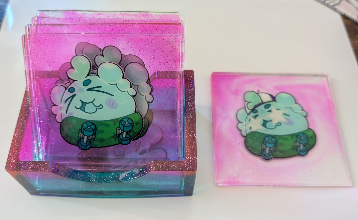 Pia Slime Skater Resin Coasters