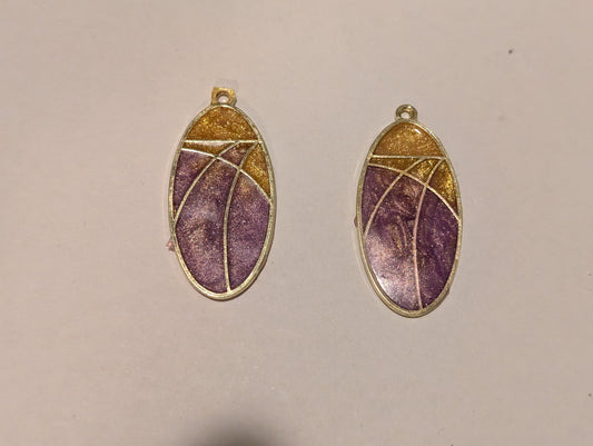 Stained Glass Resin Charm Pair A