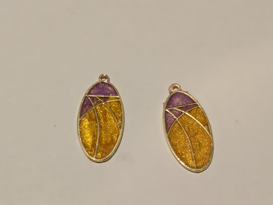 Stained Glass Resin Charm Pair B