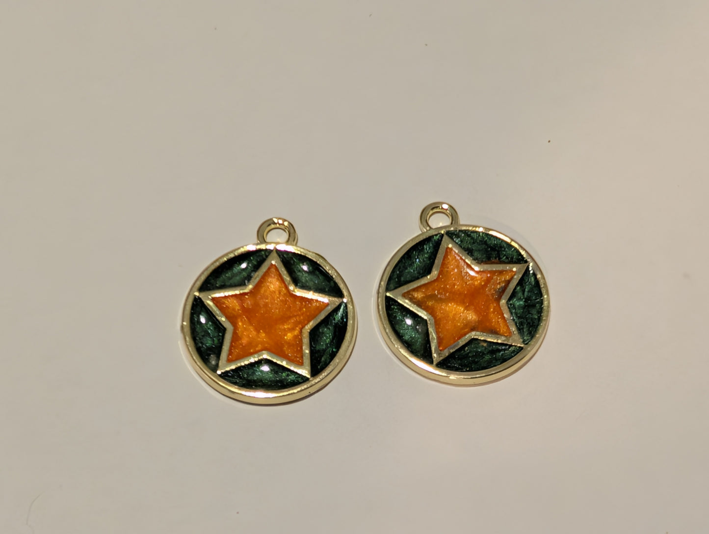 Stained Glass Resin Charm Pair D