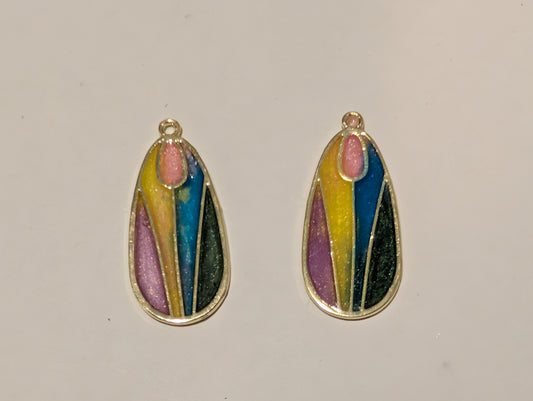 Stained Glass Resin Charm Pair G