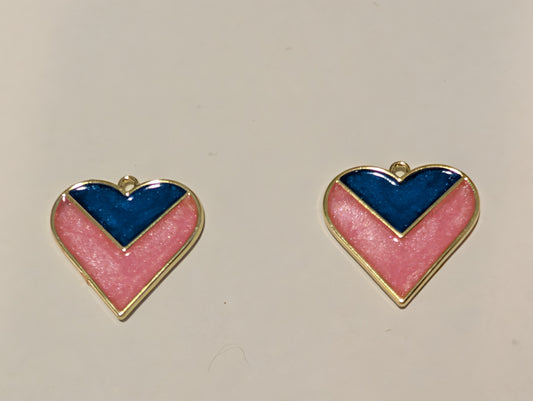 Stained Glass Resin Charm Pair H