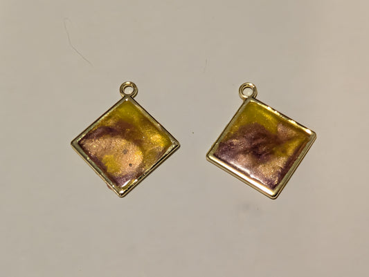 Stained Glass Resin Charm Pair L