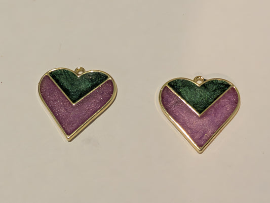 Stained Glass Resin Charm Pair N