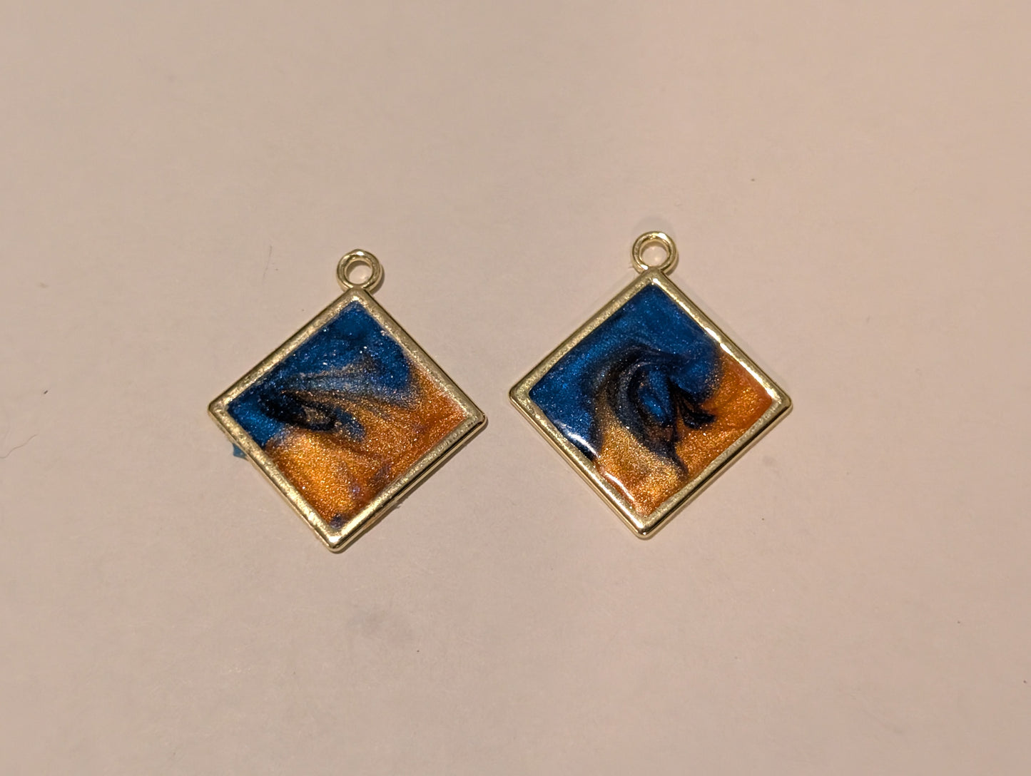Stained Glass Resin Charm Pair M