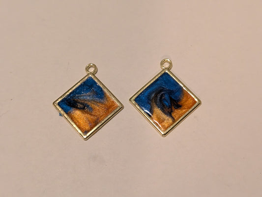 Stained Glass Resin Charm Pair M