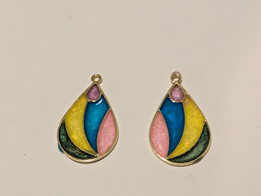 Stained Glass Resin Charm Pair X