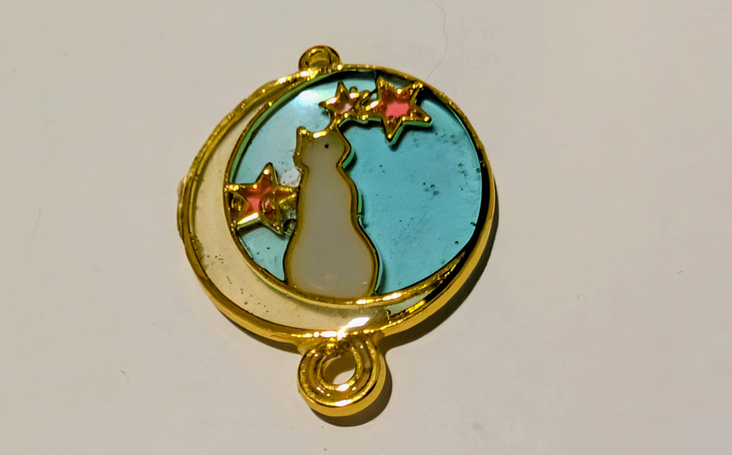 Cat & Moon Resin Charm B