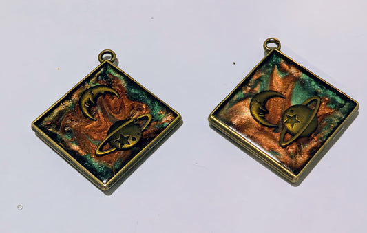 Space Resin Charm Pair E