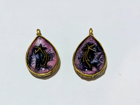Space Resin Charm Pair L
