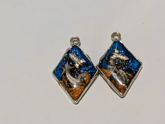 Space Resin Charm Pair O