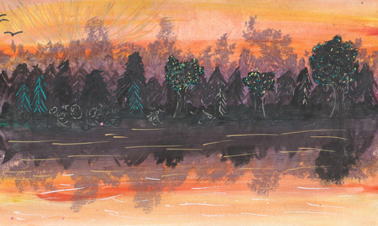 Sunset Lake Poster