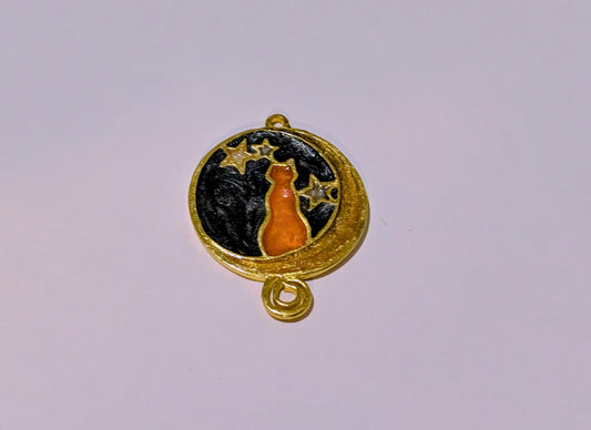 Cat & Moon Resin Charm J
