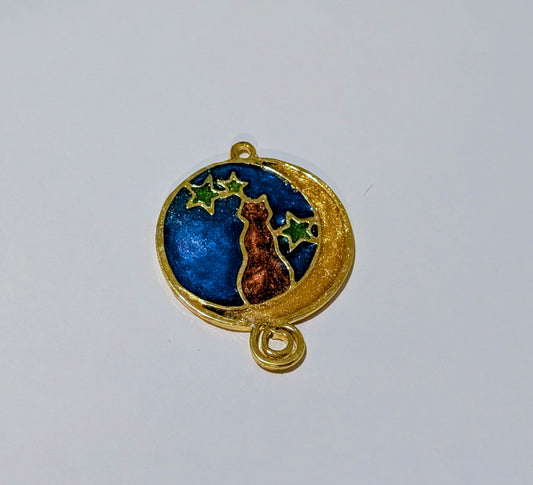 Cat & Moon Resin Charm M
