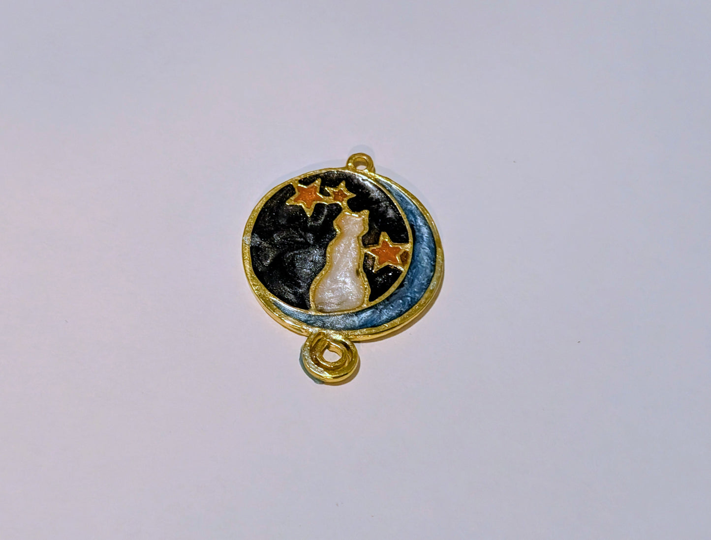 Cat & Moon Resin Charm H