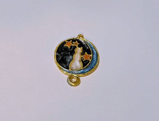 Cat & Moon Resin Charm H
