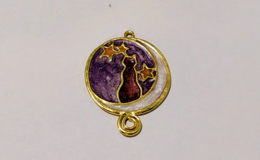 Cat & Moon Resin Charm E