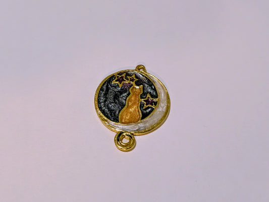 Cat & Moon Resin Charm G