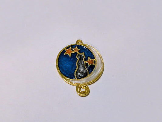 Cat & Moon Resin Charm F
