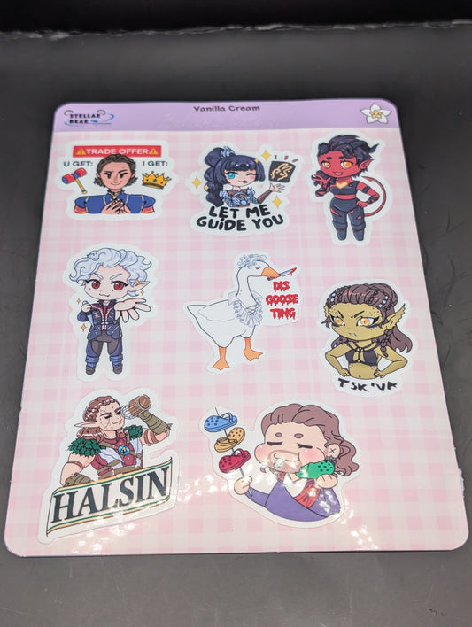 Baldur's Gate III BG3 Sticker Sheet