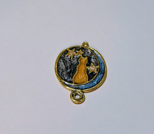 Cat & Moon Resin Charm I